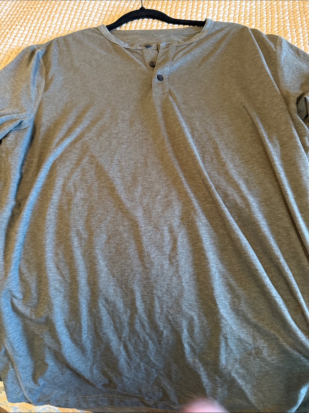 Vuori Olive Long-Sleeve Henley Shirt